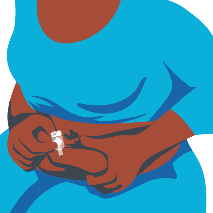illustration of injecting sayana press into belly